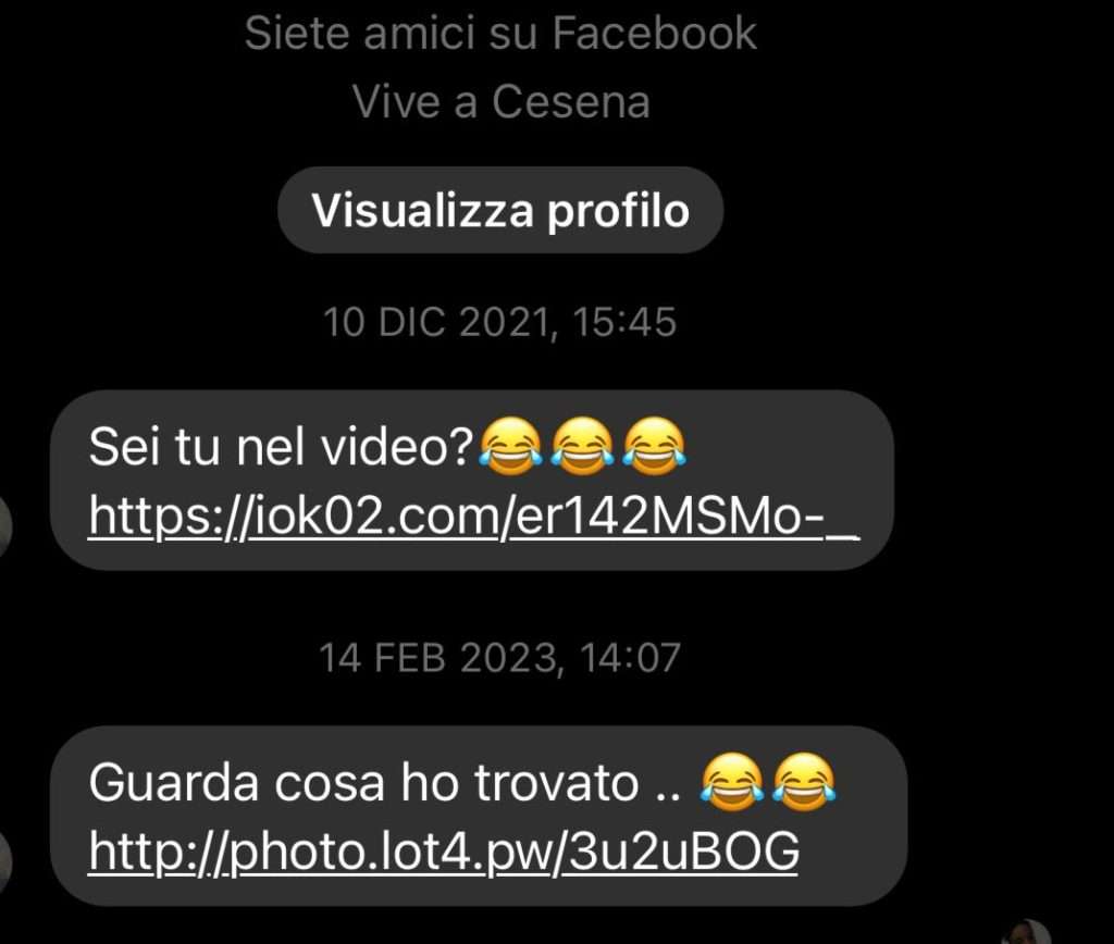 messaggio truffa phishing messanger